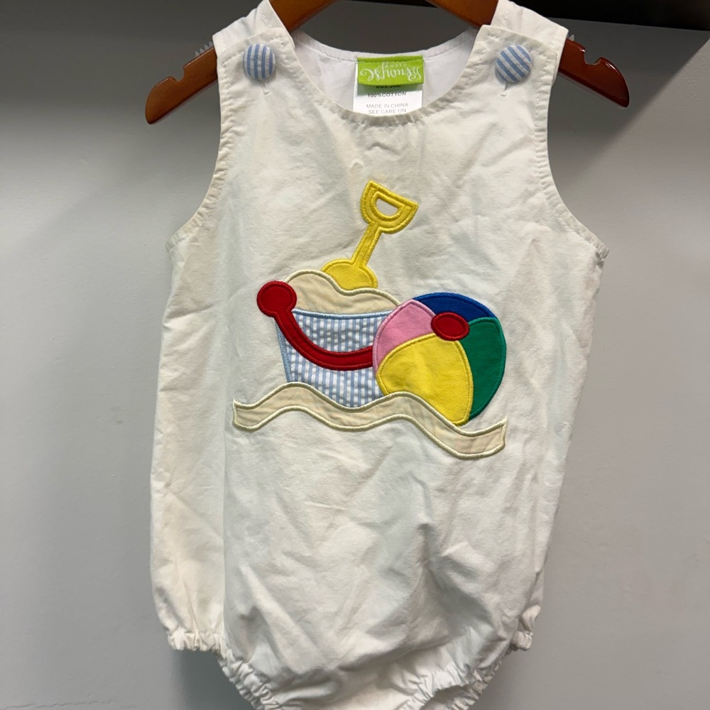 Beach Fun Kids Bodysuit - White